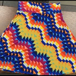 LULaRoe a-line geometric print skirt in primary colors, size XL (#SUM166)